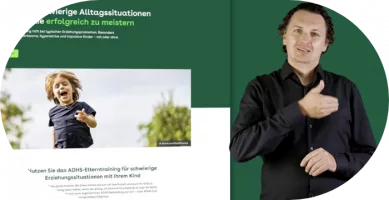 Gebärdensprache Beispiel mit Sprecher für AOK