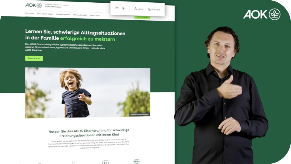 Gebärdensprachvideo Dolmetscher für die AOK