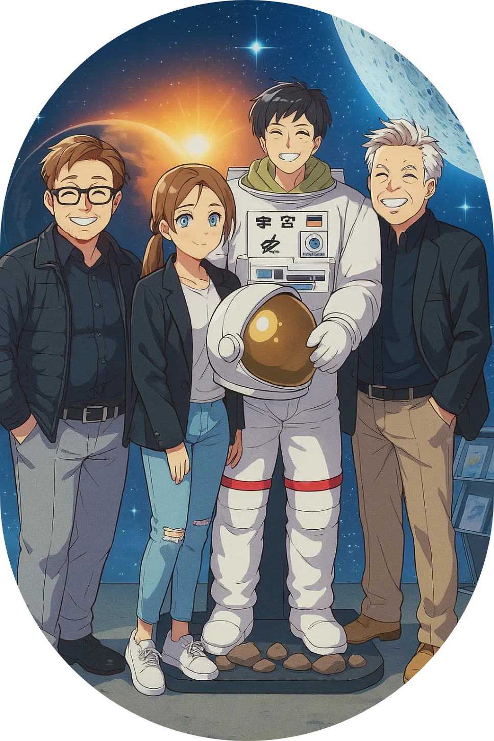 Illustration des first-b2b Teams im Space-Look